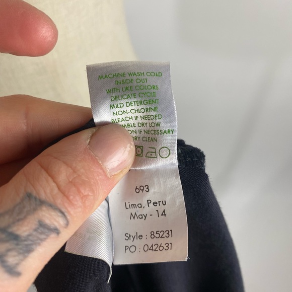 LILLY PULITZER Becket Pima Cotton Long Sleeve Black Dress Womens XSmall - Picture 8 of 10